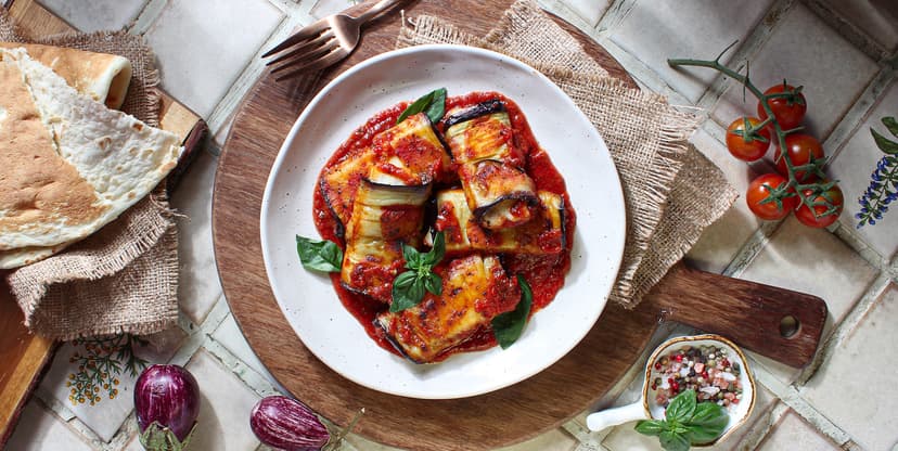 Eggplant-and-Halloumi-Rolls-with-Tomato-Sauce