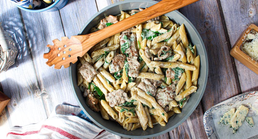 Beef-Pasta-with-Blue-cheese-sauce