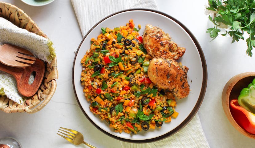 Bulgur-Salad-with-Grilled-Chicken